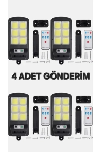 4 Adet Güneş Enerjili Akşam Otomatik Yanan Aydınlatma Projektörü